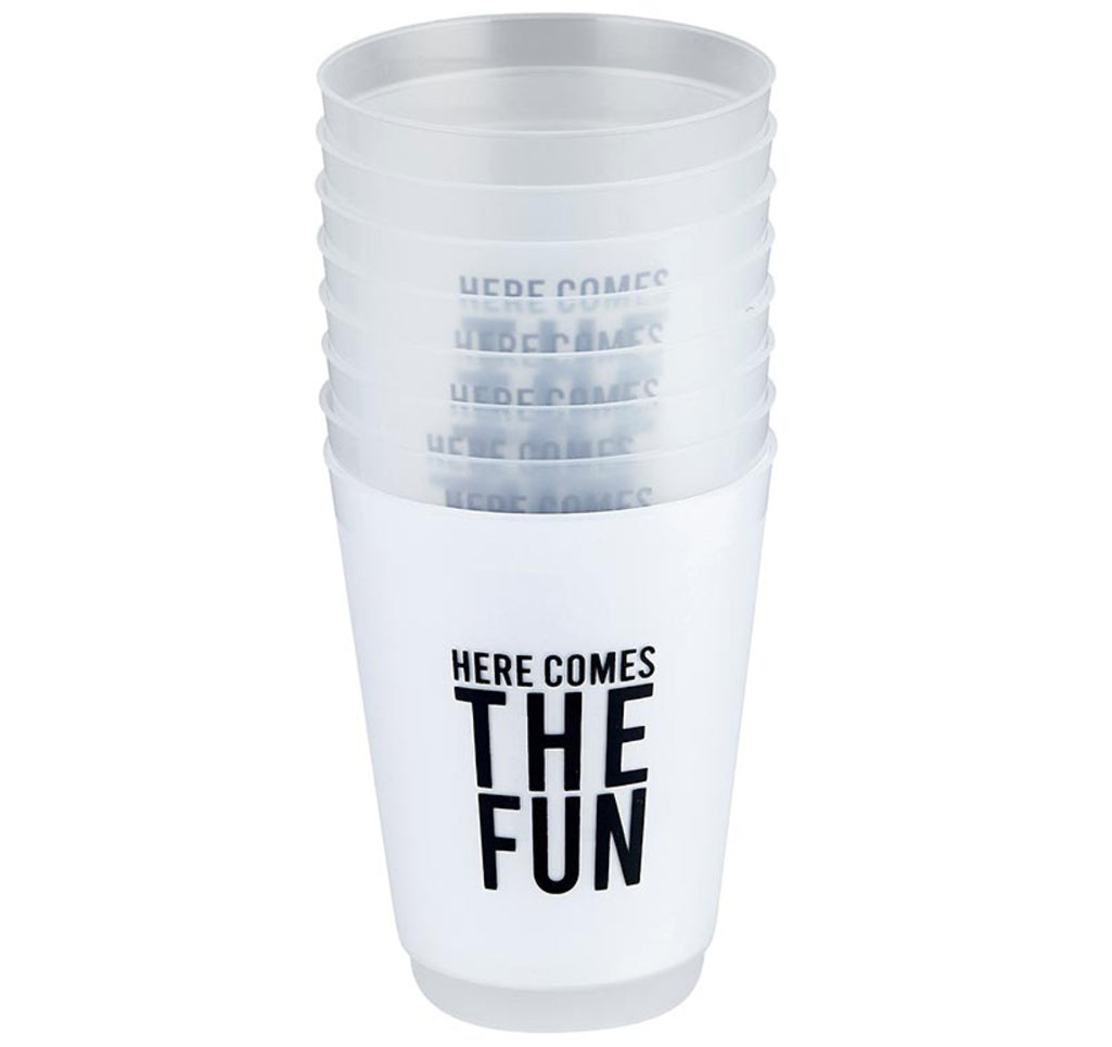Frosted Plastic Cup 8/Pk-Here Comes the Fun