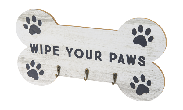 Wipe Your Paws Wall Hook Sign