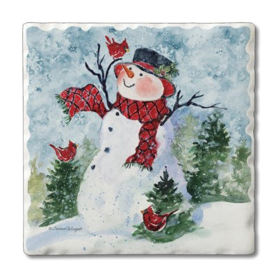 Snowman/Santa Absorbent Stone Coaster