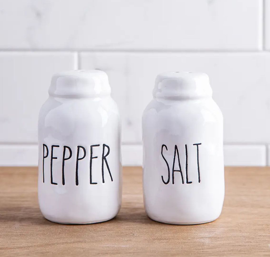 Farmhouse Modern Ceramic Salt + Pepper Set