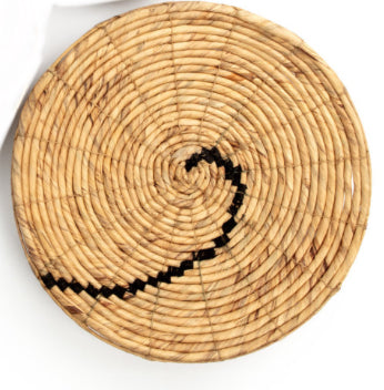 Round Black Woven Wall Basket