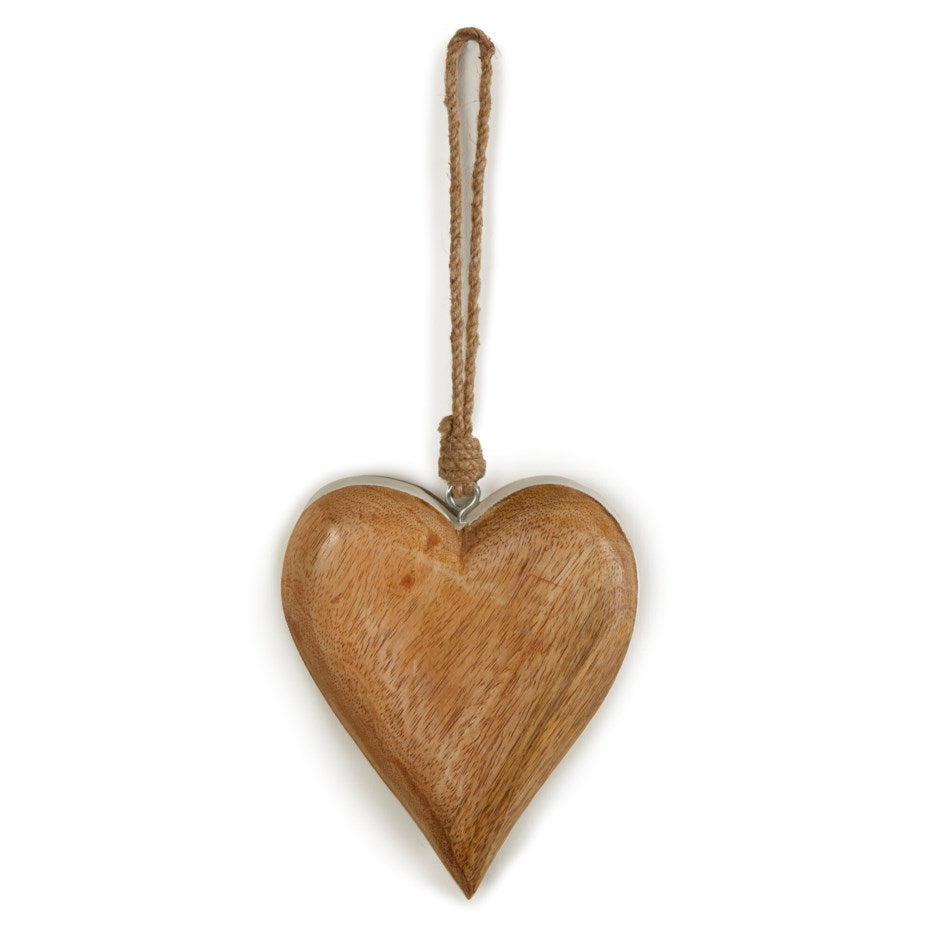 Hanging Wood Heart w/White Edge
