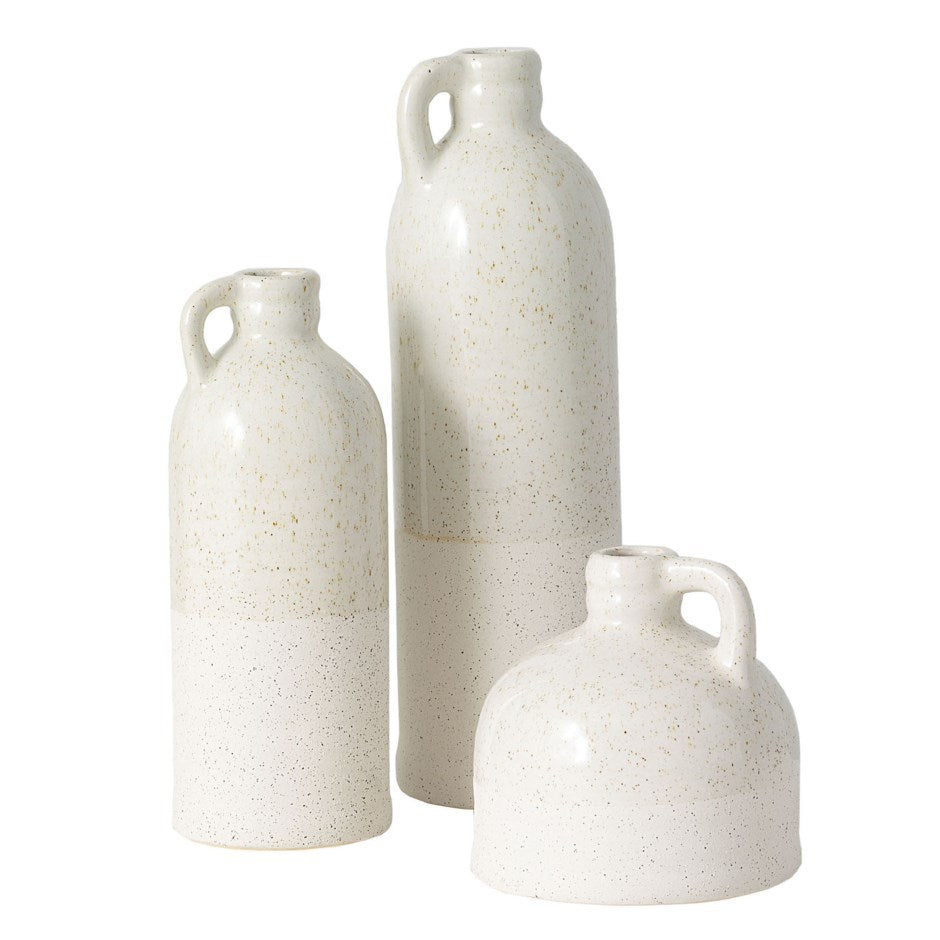 Ceramic Textured Natural Bottle Vase