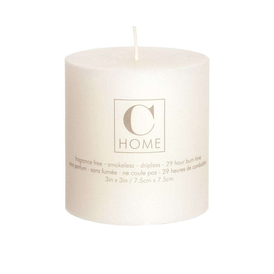 Cream Pillar Candle 3”