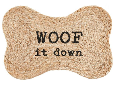 Woof Jute Dog Bowl Mat