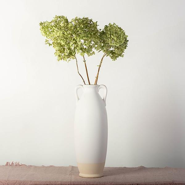 Tall Two-Tone Ceramic Vase w/Handles