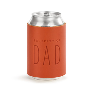 Property of Dad Mug Leather Can Cooler