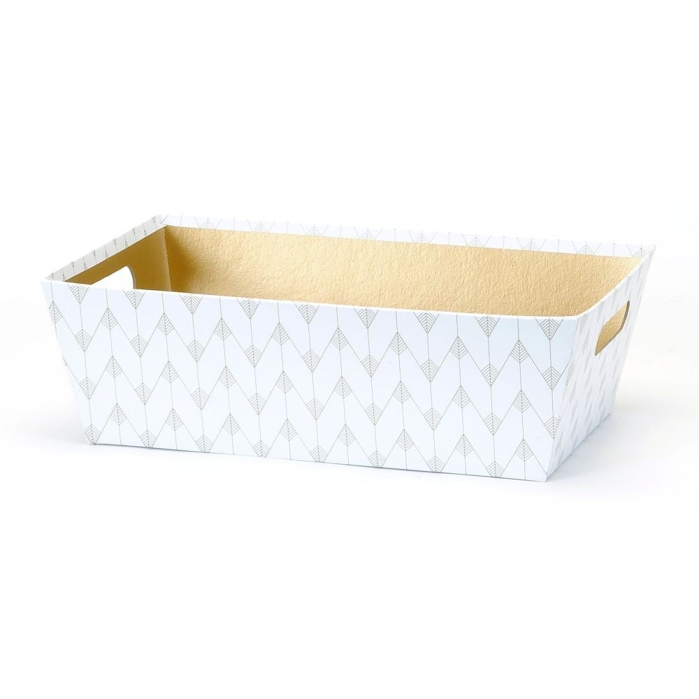 Lg Rectangular Gift Box-Gold + White