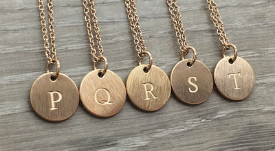 Uppercase Initial Necklace Rosegold