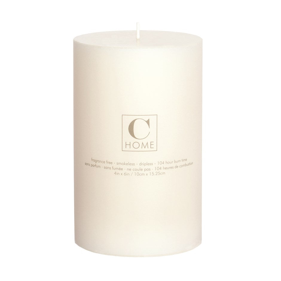 Cream Pillar Candle 6”