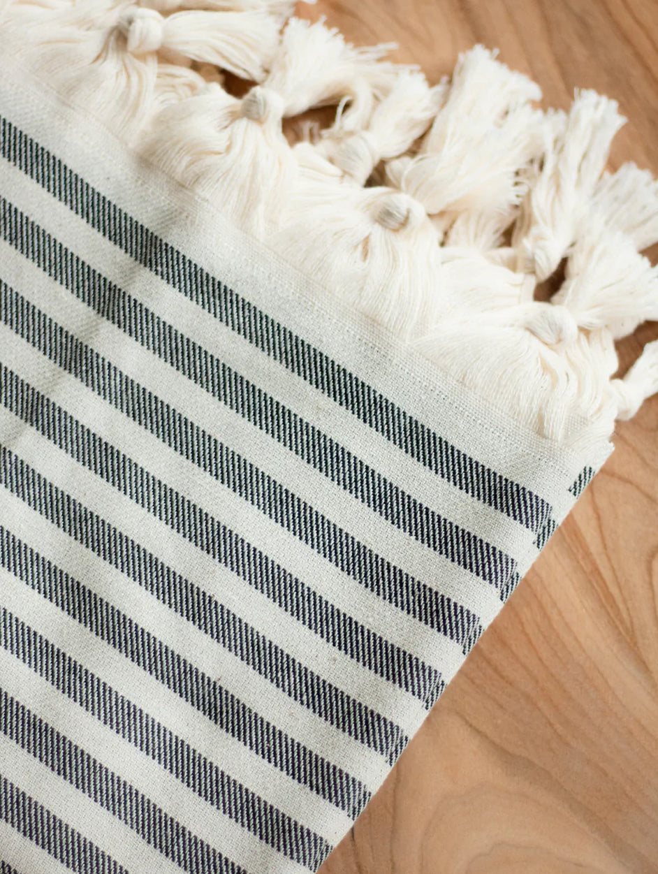 Oversized Turkish Towel-Abyss Stripe