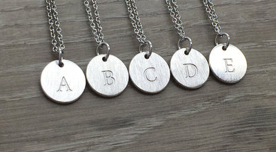 Uppercase Initial Necklace Silver