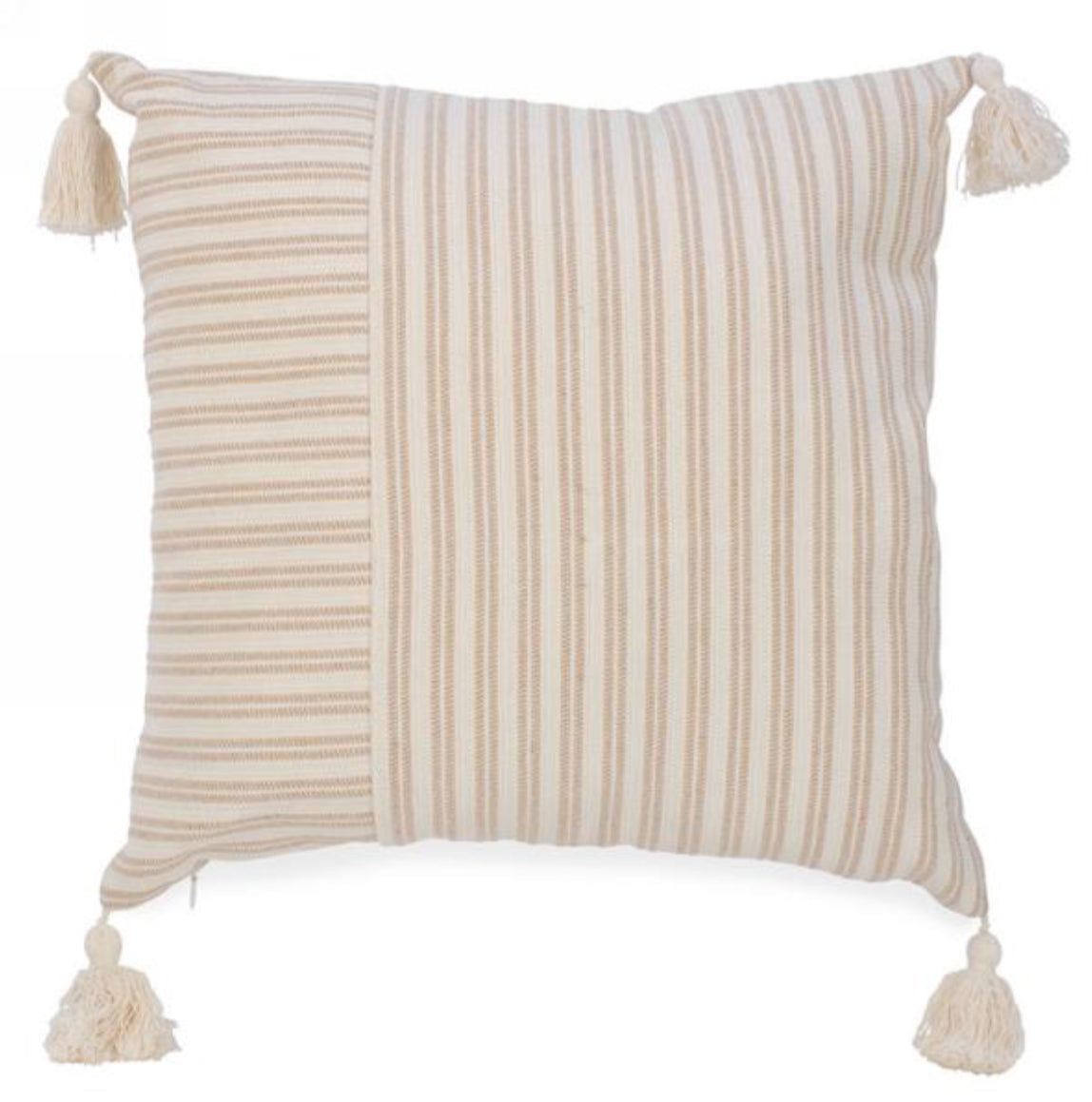 Brown Stripe Cushion with Tassels