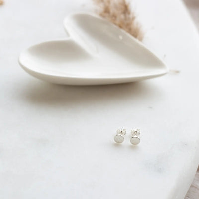 Small Hammered Silver Stud Earrings