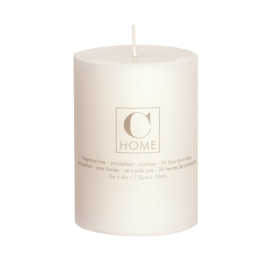 Cream Pillar Candle 4”