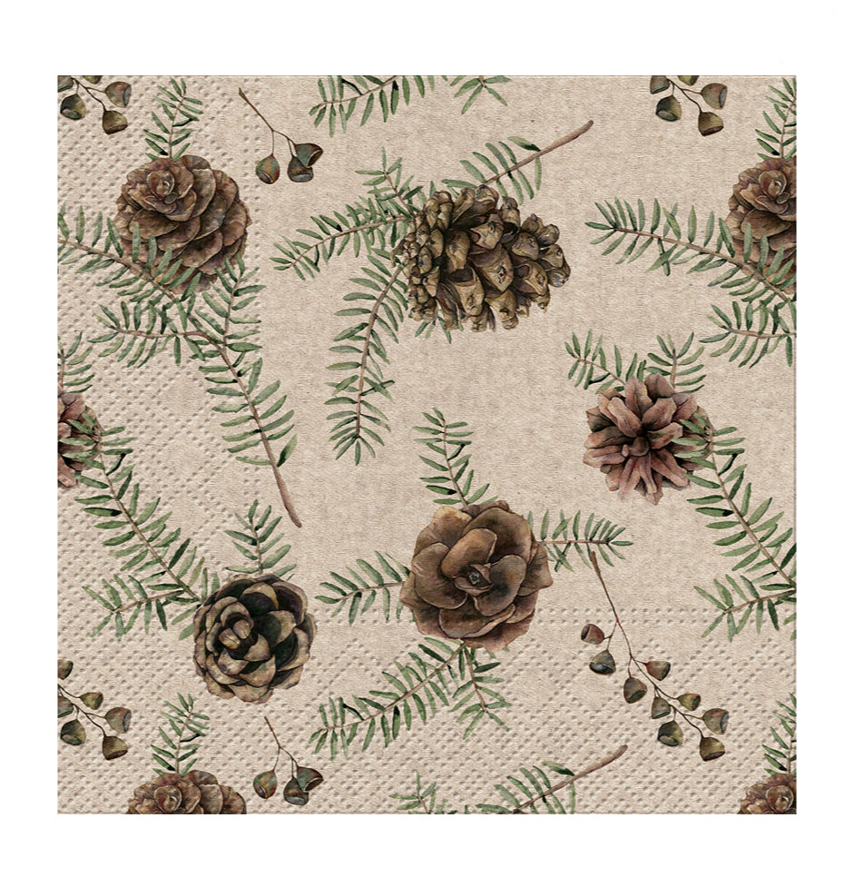 Vintage Pinecone Napkins