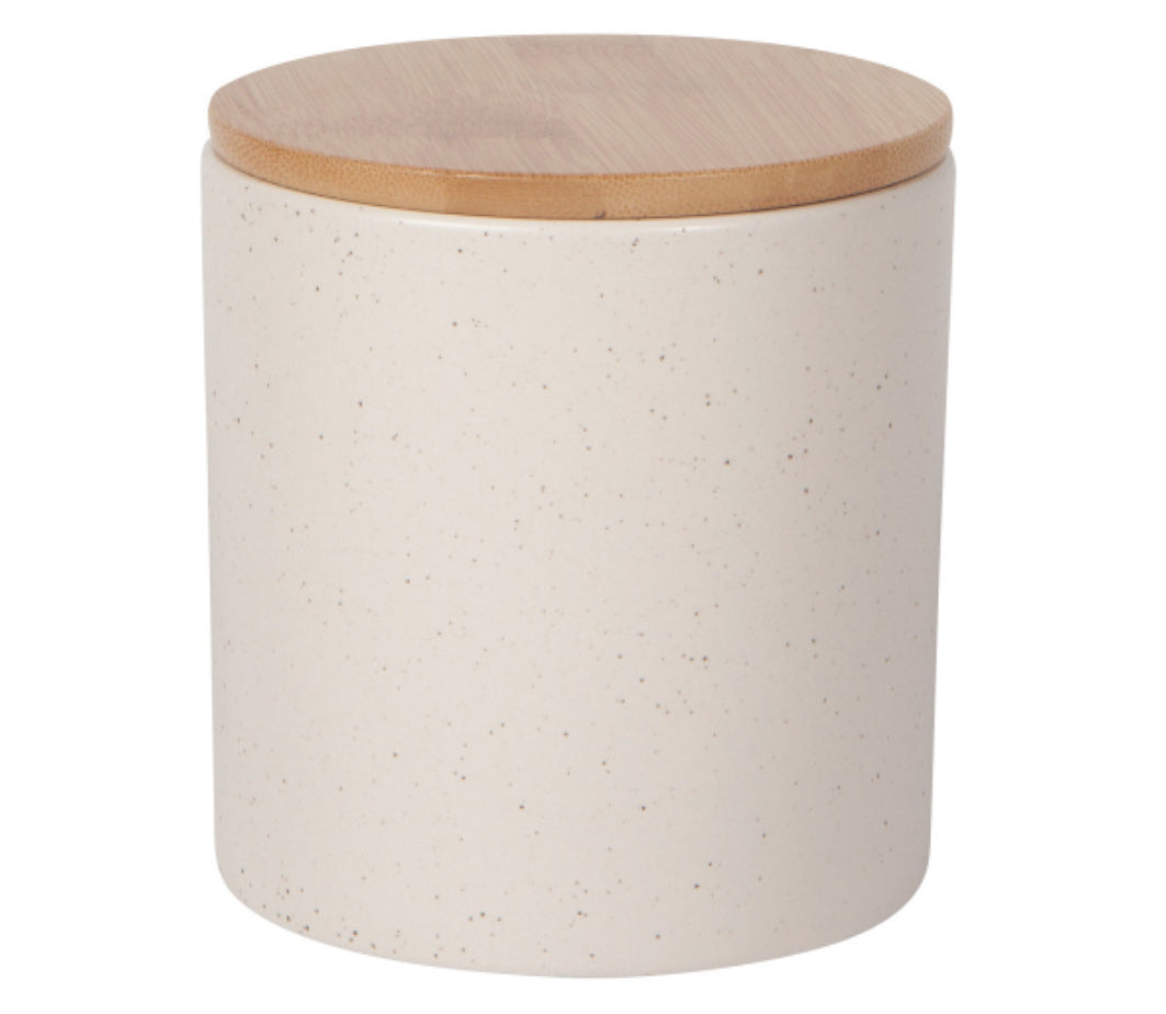 Medium Terrain Canister with Wood Lid-Sandstone