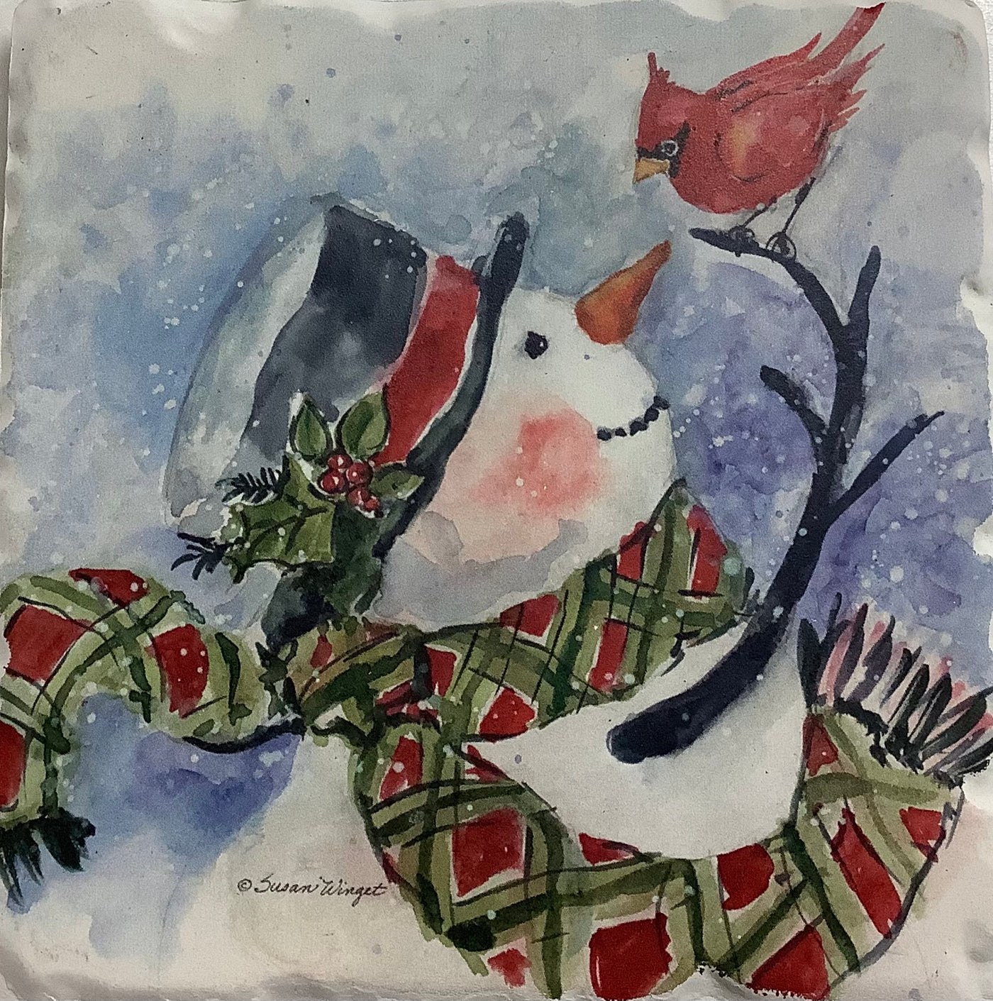 Snowman/Santa Absorbent Stone Coaster