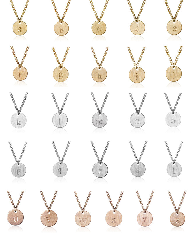 Lowercase Initial Pendant Necklace