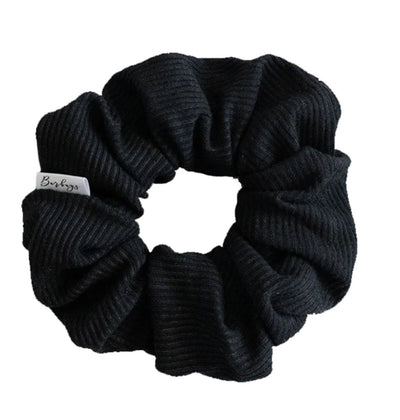 Black Ribbed Knit Scrunchie